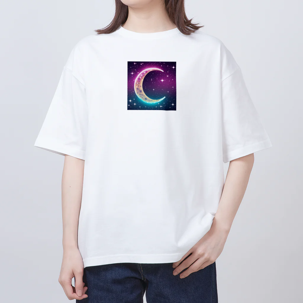 moonlightcatのグラデーションネオンカラームーン オーバーサイズTシャツ