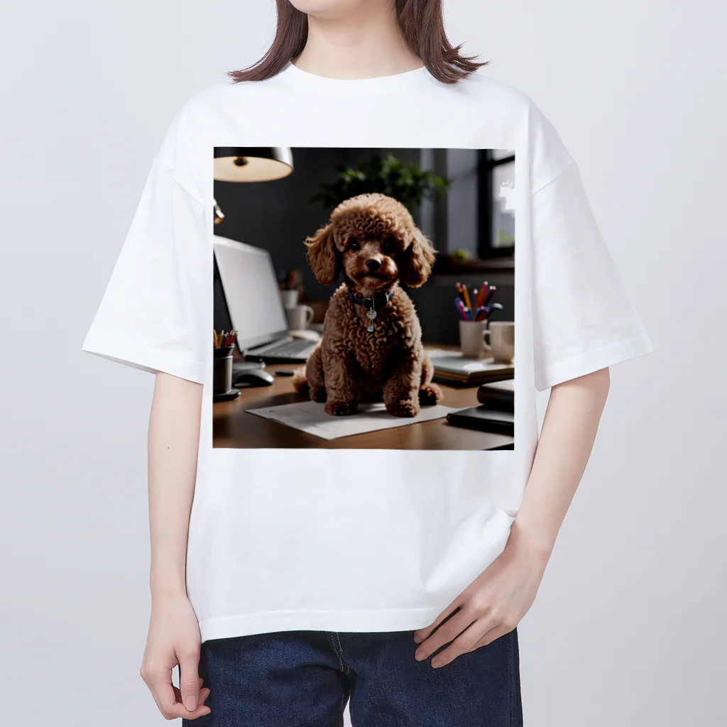 oshare_kurashiのいぬこりワン業（トイプードル） Oversized T-Shirt