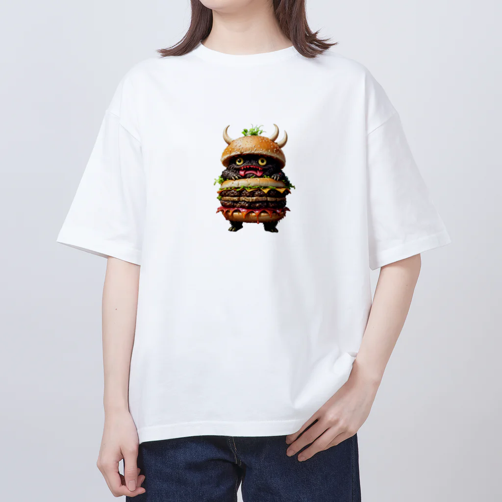 AI妖怪大図鑑のトリプル肉厚ビーフバーガー妖怪　バグドガルド Oversized T-Shirt
