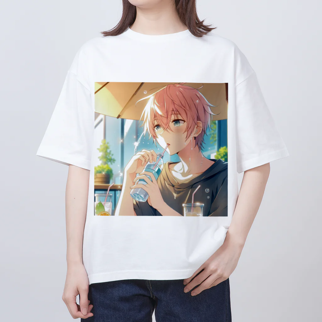 ShopＴＫの夏の爽やかな風に包まれた青年 Oversized T-Shirt