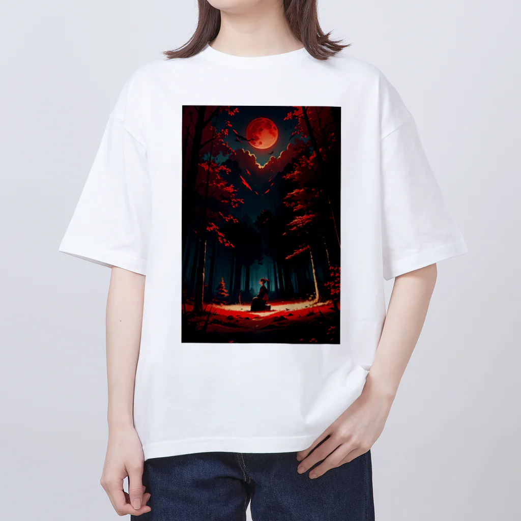 fantastic_AI-world【AIイラスト】の紅い月の下 オーバーサイズTシャツ