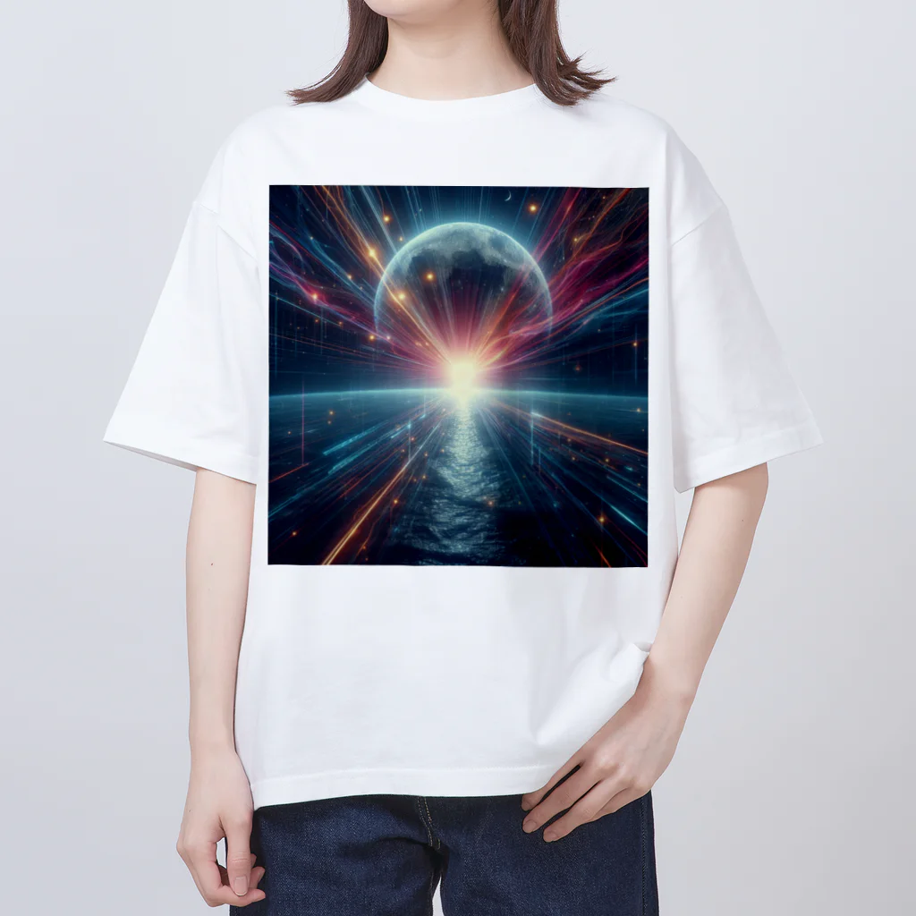 chikokuma76の宇宙の美しい未来を切り開く月の輝き✨ オーバーサイズTシャツ