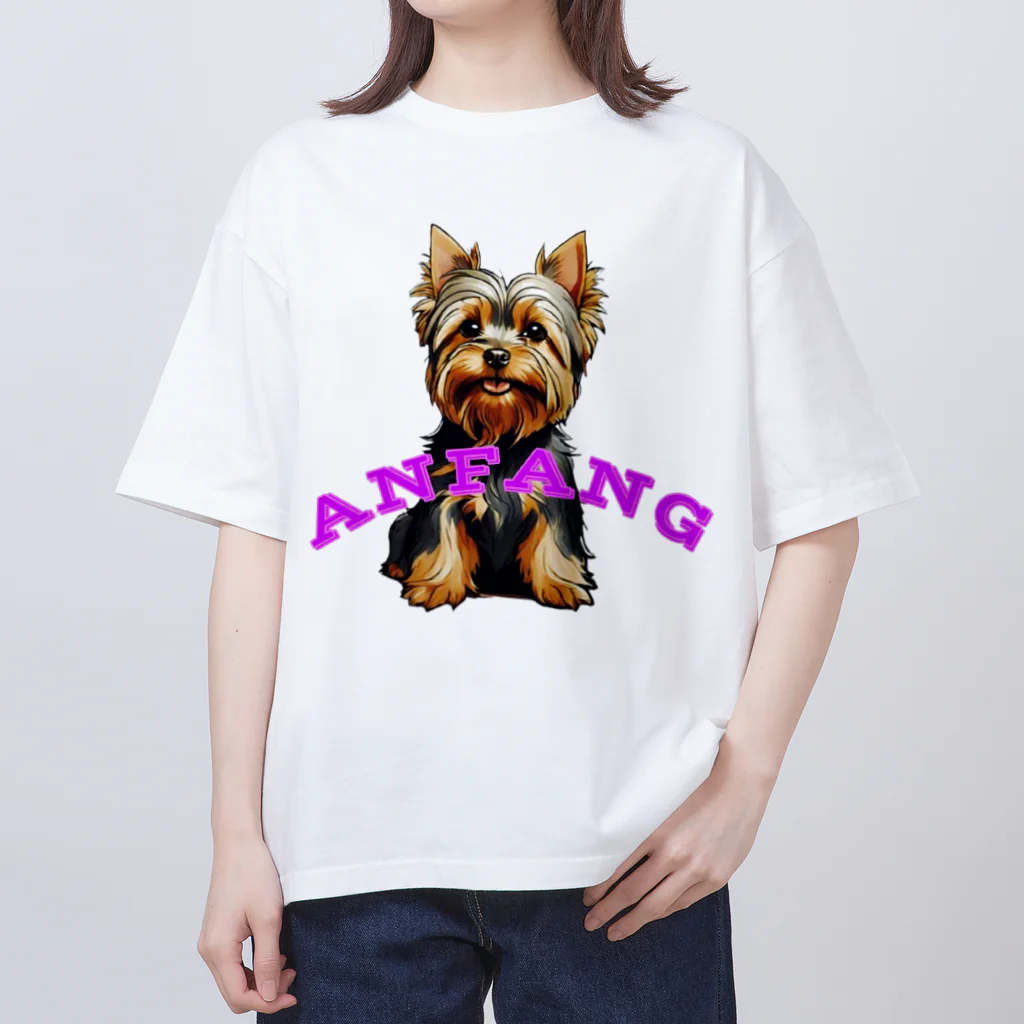 ANFANG のANFANG お座りヨーキー Oversized T-Shirt