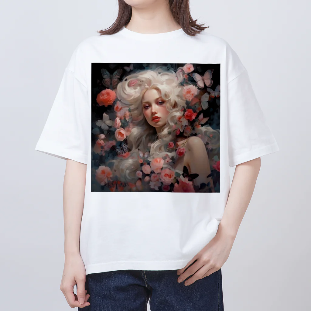 AQUAMETAVERSEの花と美女　なでしこ1478 オーバーサイズTシャツ