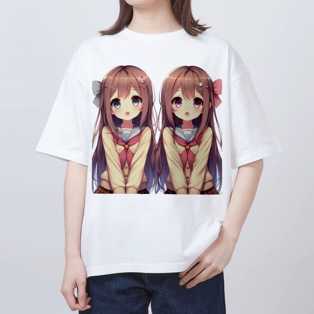 seigi2oo2の愛らしい可愛い双子の姉妹 Oversized T-Shirt