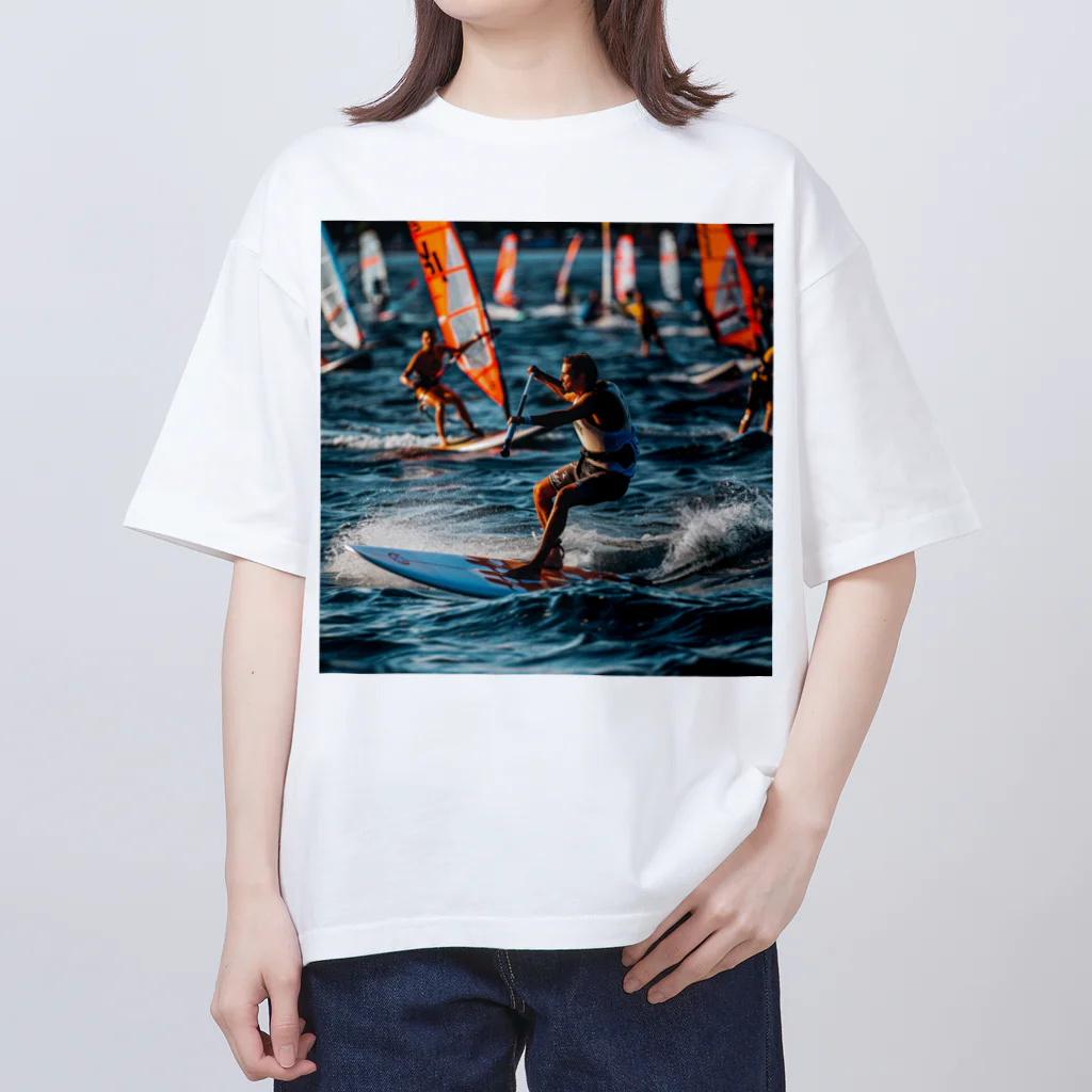 AQUAMETAVERSEのsupとwindsurfingレース　エンジェル717 2065 オーバーサイズTシャツ