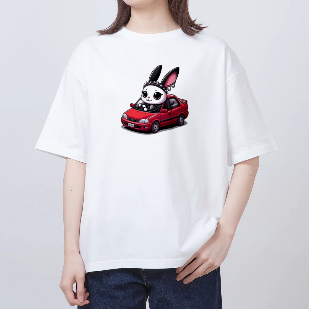 momonekokoのエモいウサギ オーバーサイズTシャツ