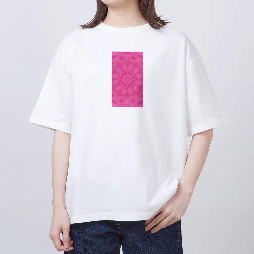 妖精と癒しの曼荼羅の春のピンク　癒しの曼荼羅　華やかに Oversized T-Shirt