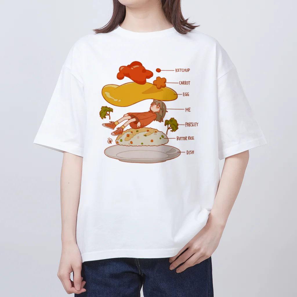 YAOYA-sanのオムライス オーバーサイズTシャツ