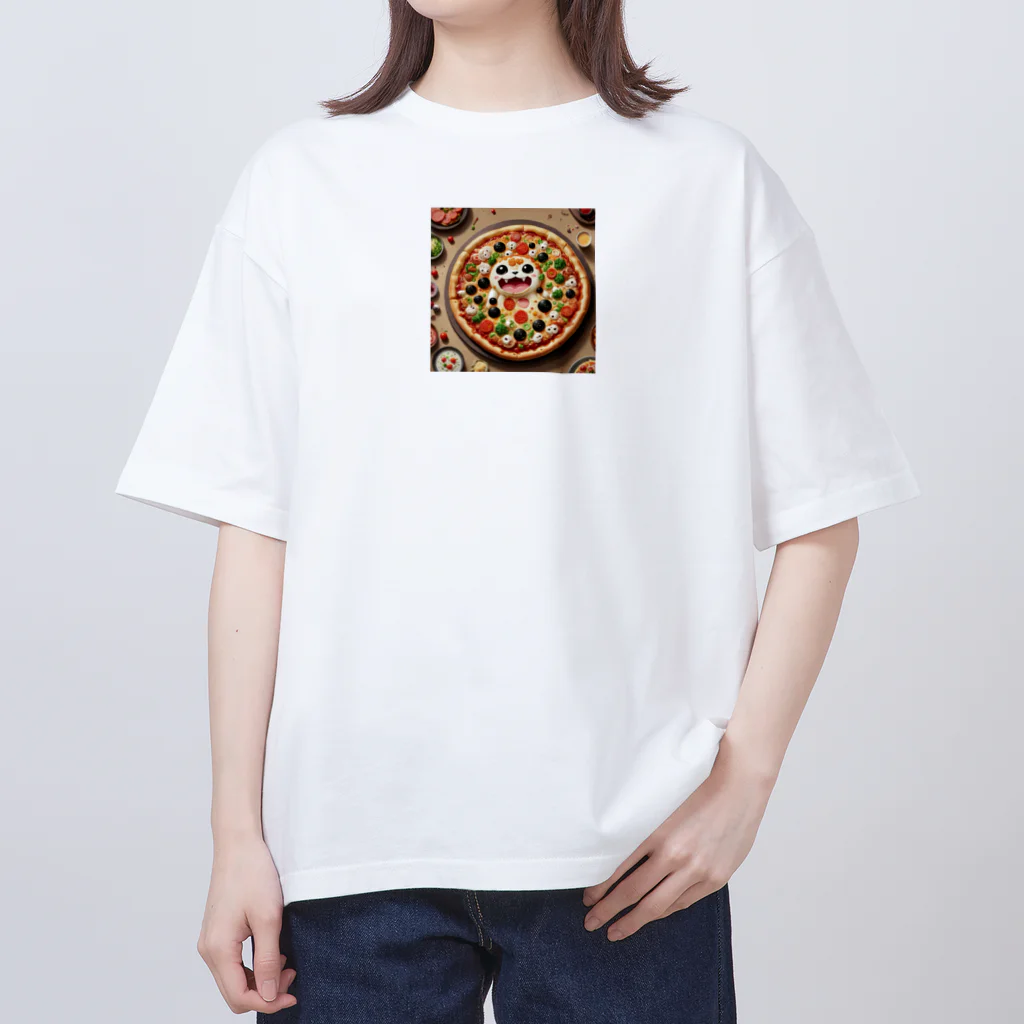 AI妖怪大図鑑のピザ妖怪　ラザピー Oversized T-Shirt