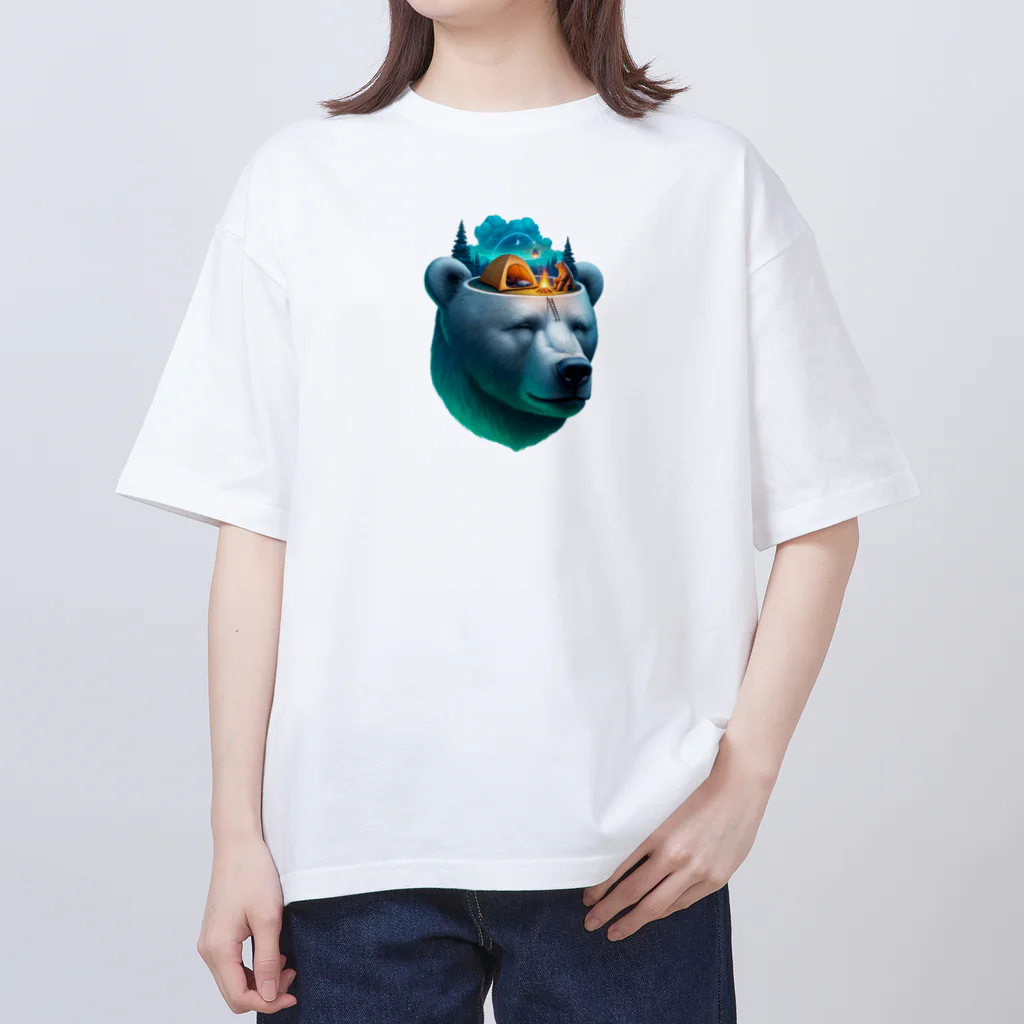 EseCAMPのキャンプ熊シリーズ Oversized T-Shirt