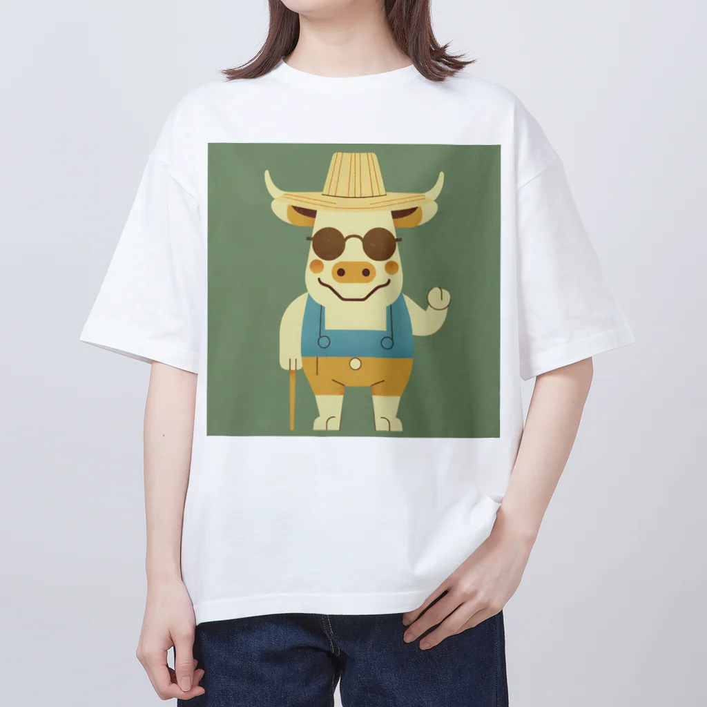 なべなべSHOPの牛のケイン オーバーサイズTシャツ
