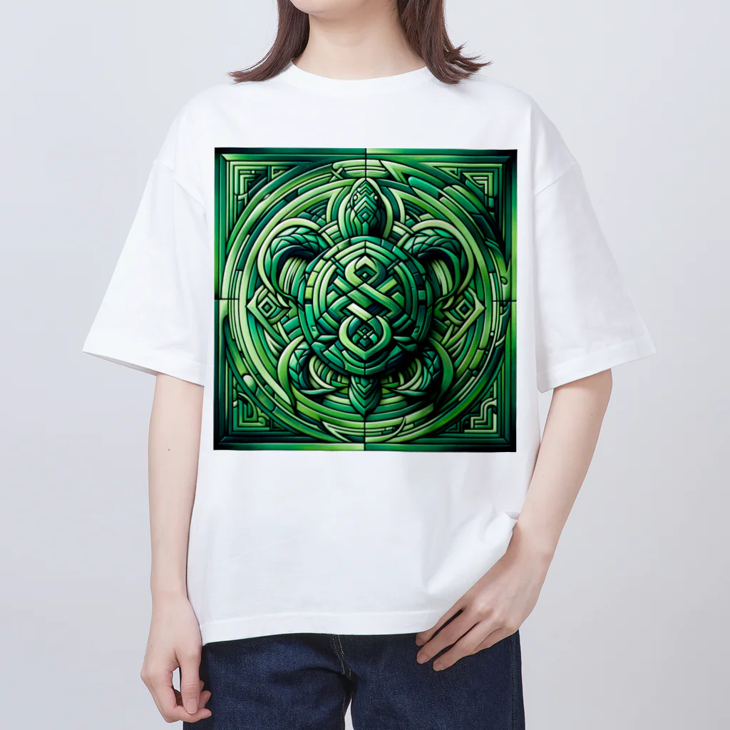 トトベス(T∴B∴M∴)🕊️の🐢玄武エメラルド護符🐍健康祈願、グラウンディング Oversized T-Shirt