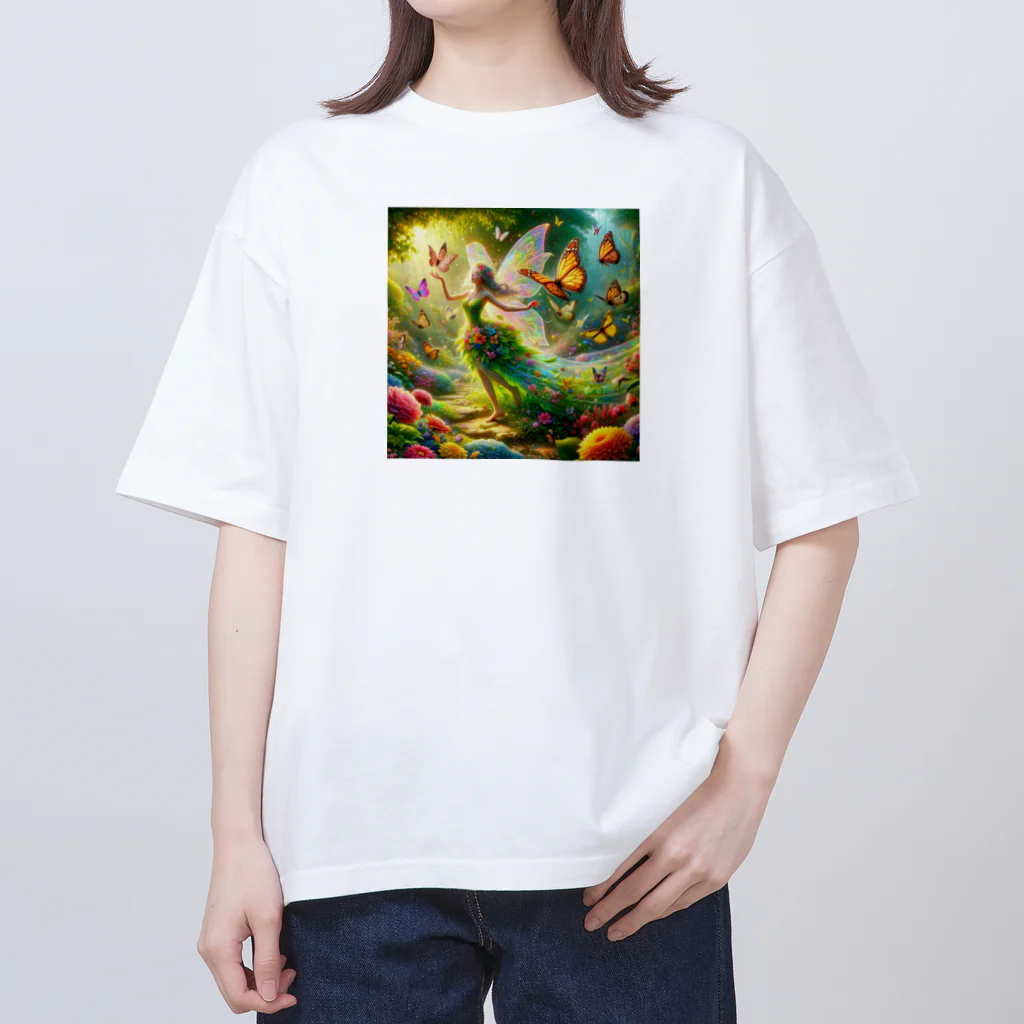 yukie8139の妖精と蝶々 オーバーサイズTシャツ