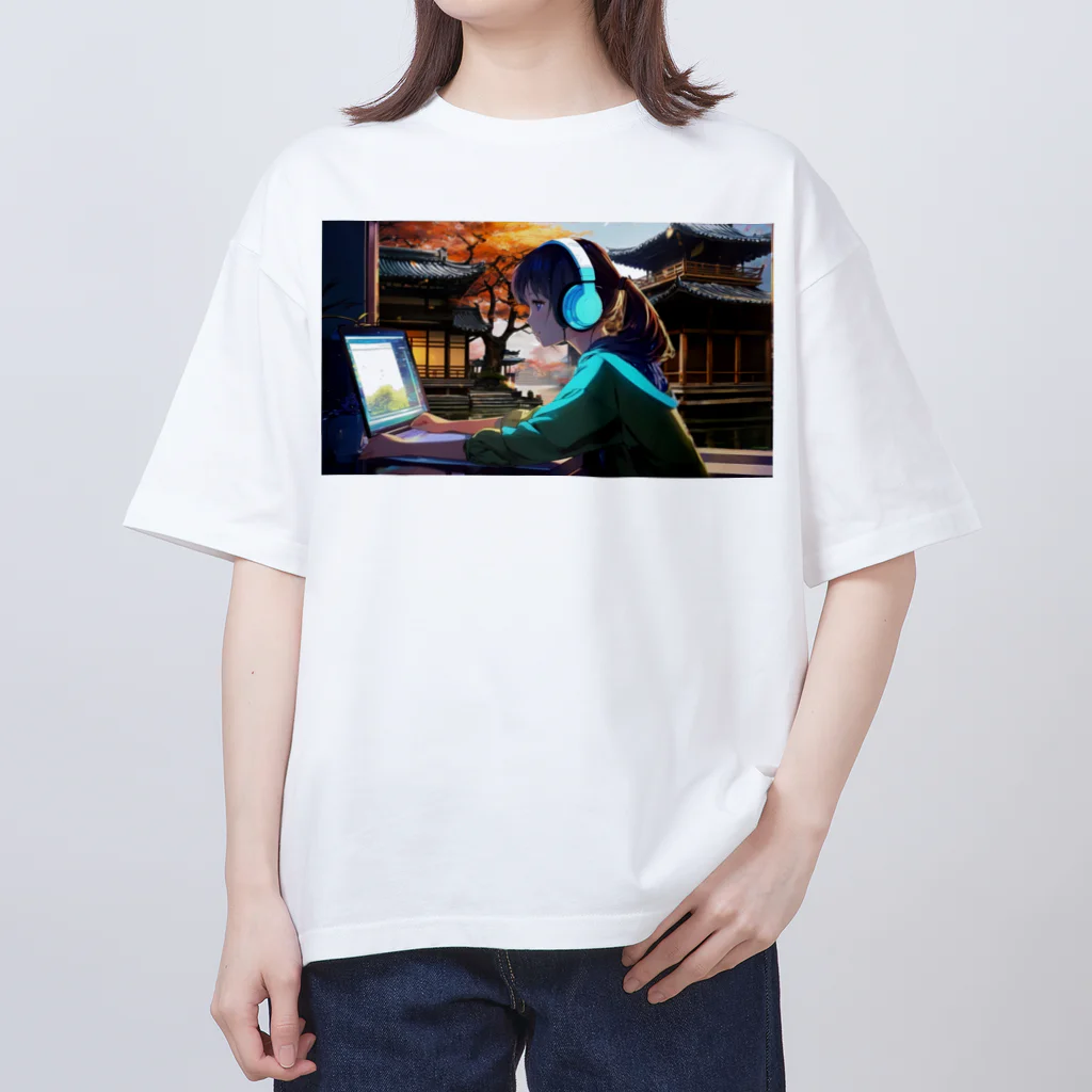 Nodoka Silence Library - WEB SHOPのTyping Girl Oversized T-Shirt