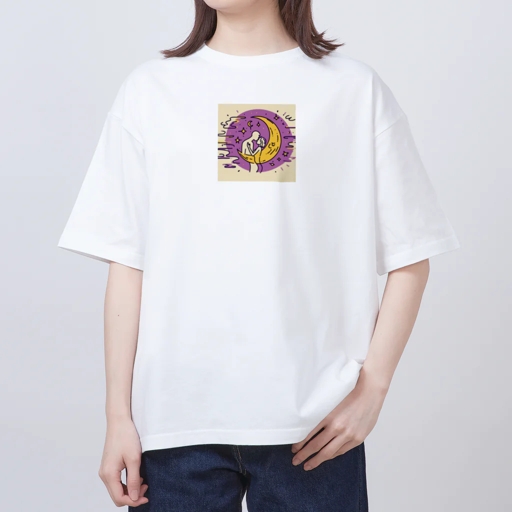 パープルルームの夜のロマンチックな光景！ Oversized T-Shirt