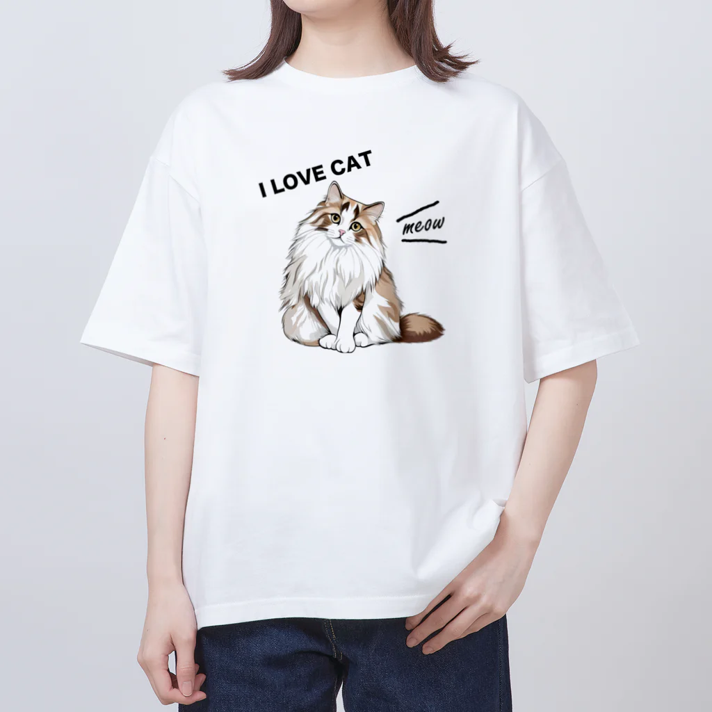 ヒロワークスのもふもふネコ オーバーサイズTシャツ