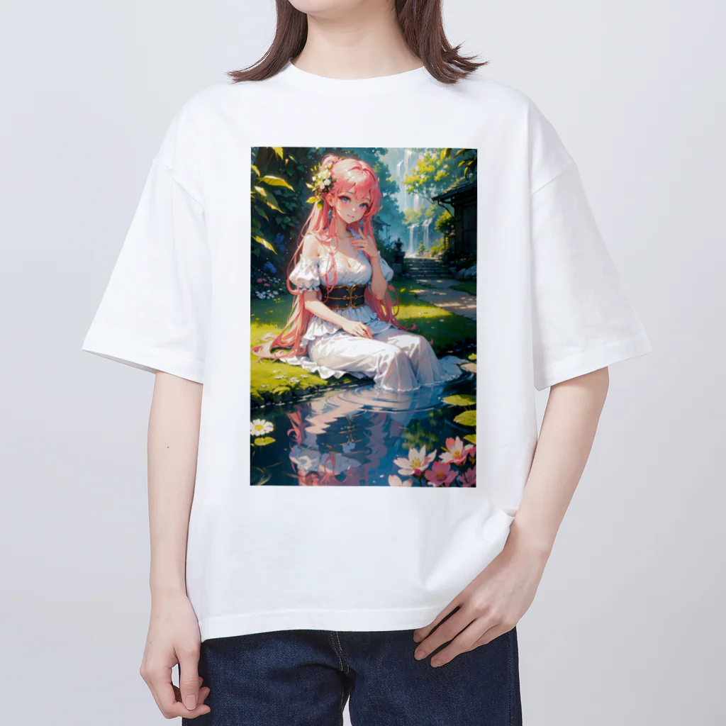 はぴはぴの朝の水浴の君 オーバーサイズTシャツ