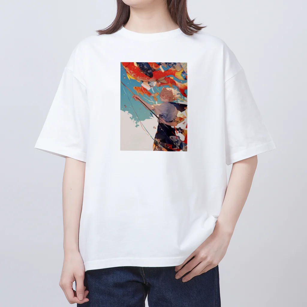 AQUAMETAVERSEの鯉のぼりを操る男の子　ラフルール　1859 Oversized T-Shirt