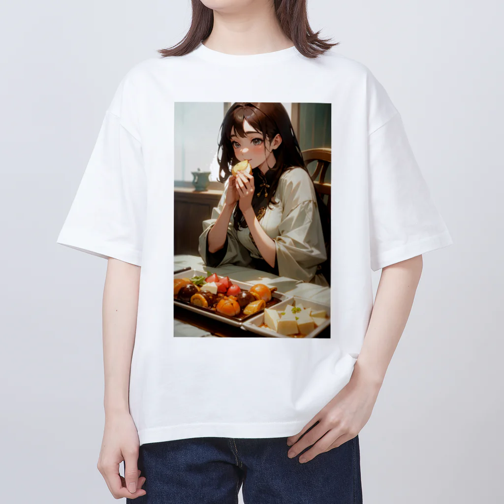 はぴはぴの本日のディナー美女 ver.2 オーバーサイズTシャツ