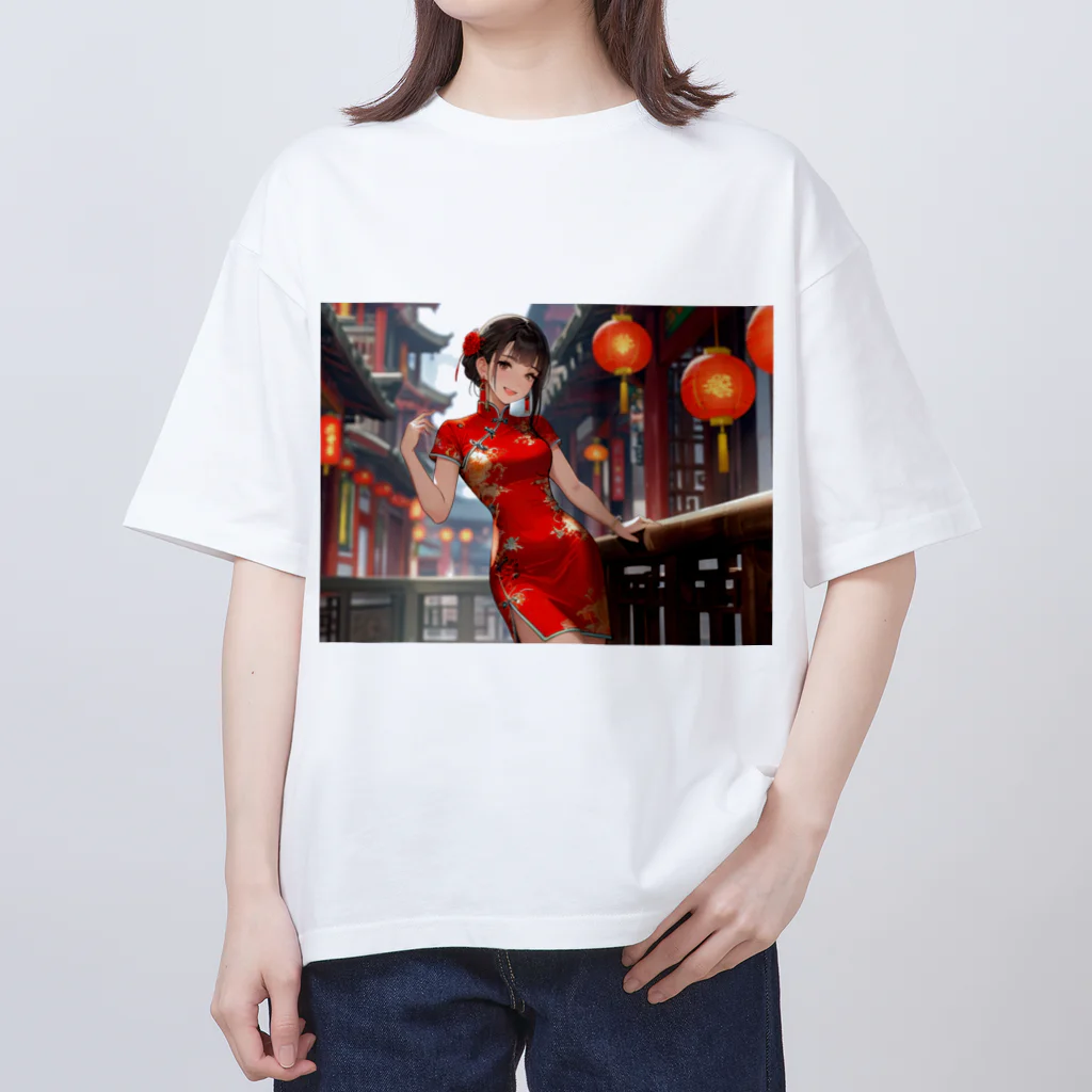 HokutoKenのチャイナ服少女 Oversized T-Shirt