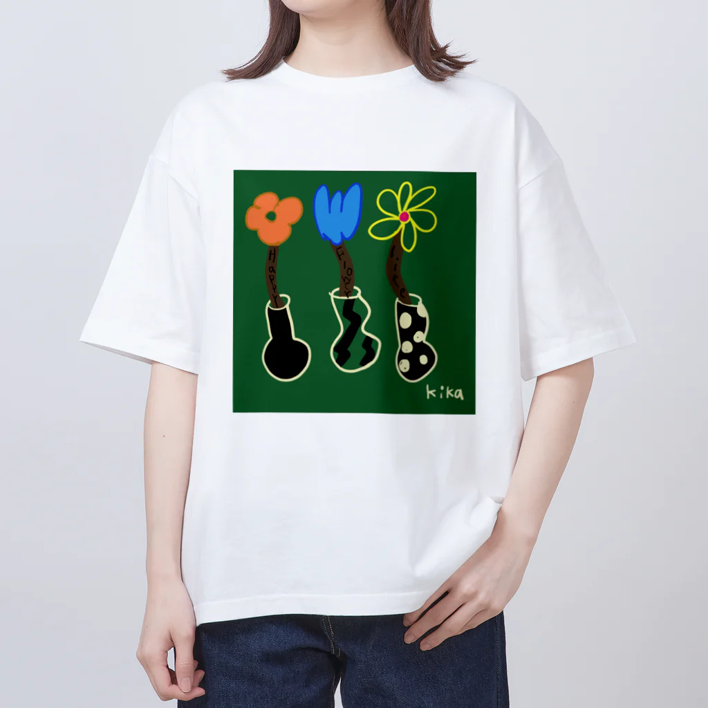 kika0116のハッピーFlower Oversized T-Shirt