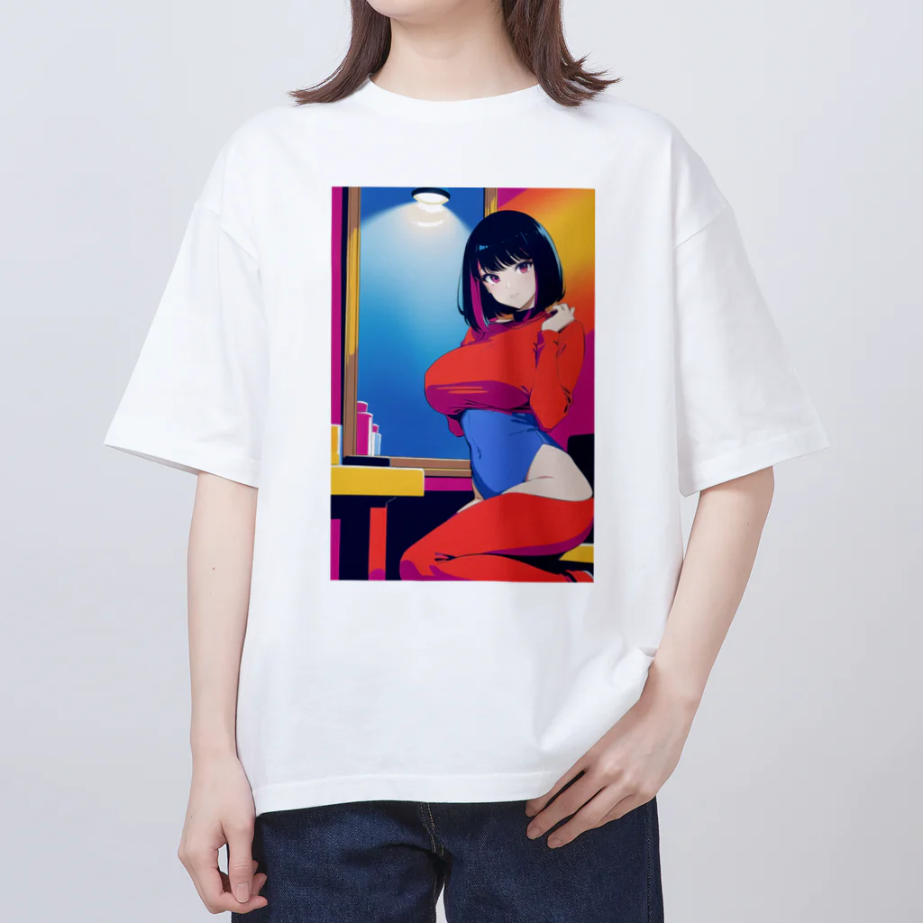 ぷのモダン風、女優感、ボブ オーバーサイズTシャツ