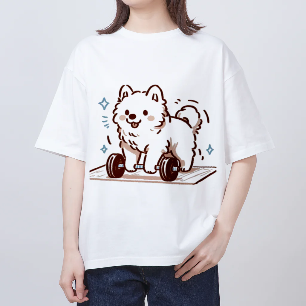 ke__to_isurugiの筋トレサモエド犬(女性向け) オーバーサイズTシャツ