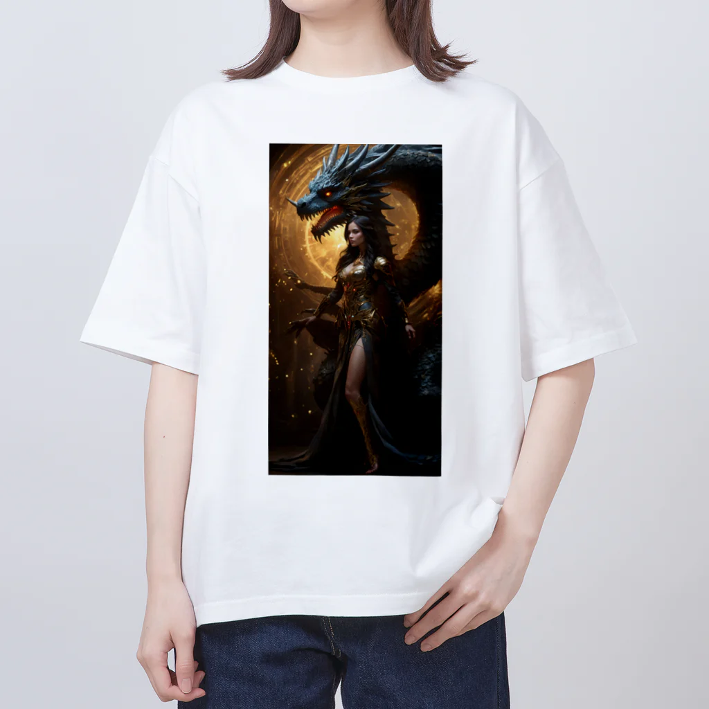 AQUAMETAVERSEの龍と姫 アメジスト 2046 オーバーサイズTシャツ