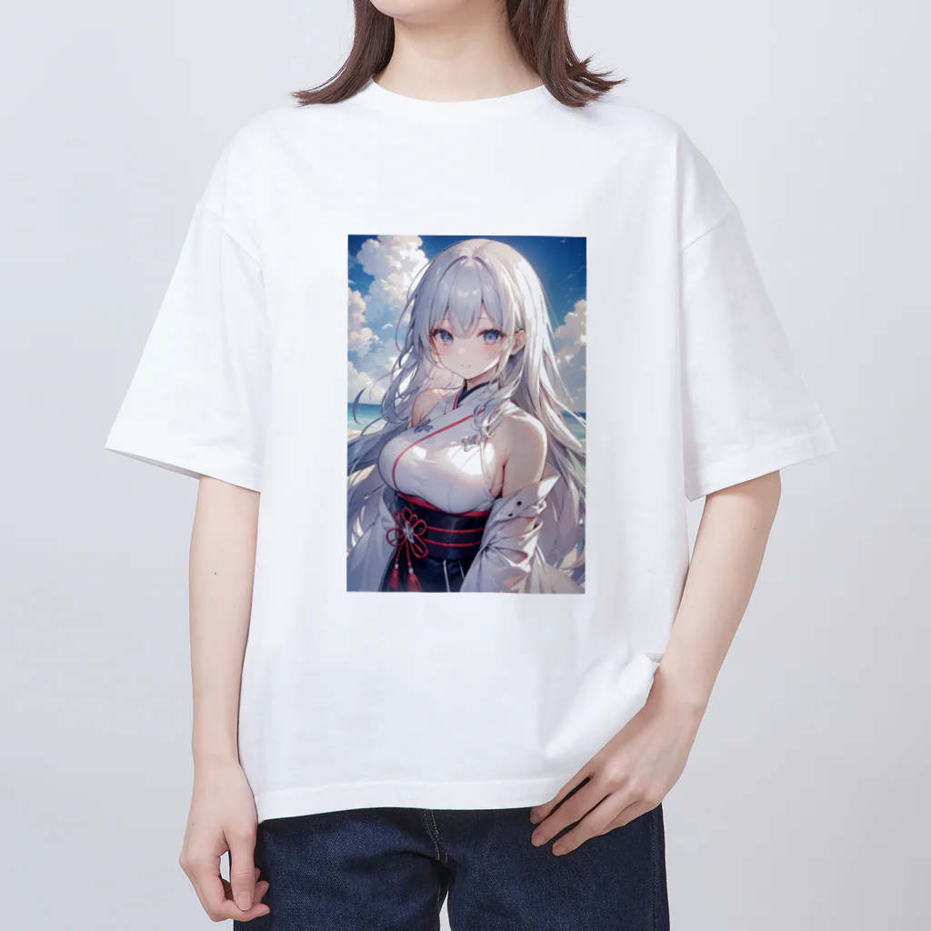 巫女スタぐらむの空が似合う美しい巫女 オーバーサイズTシャツ