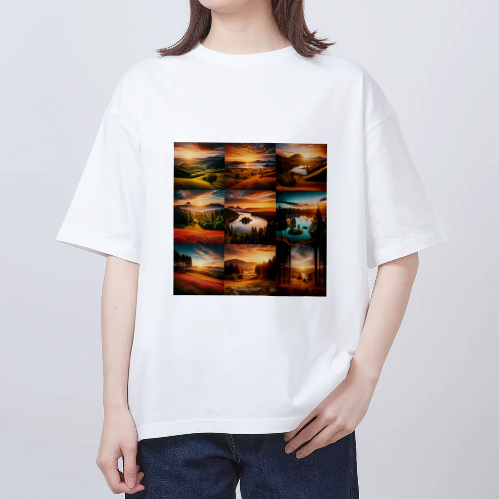 株式会社チュンスターの夕焼け小焼け Oversized T-Shirt