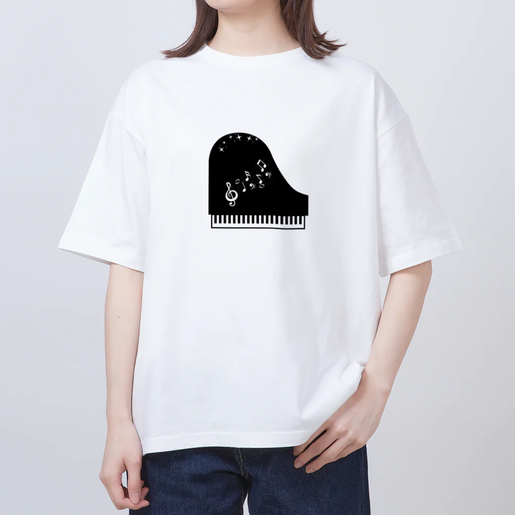 MIKA33のピアノキラキラ音符ちゃん Oversized T-Shirt