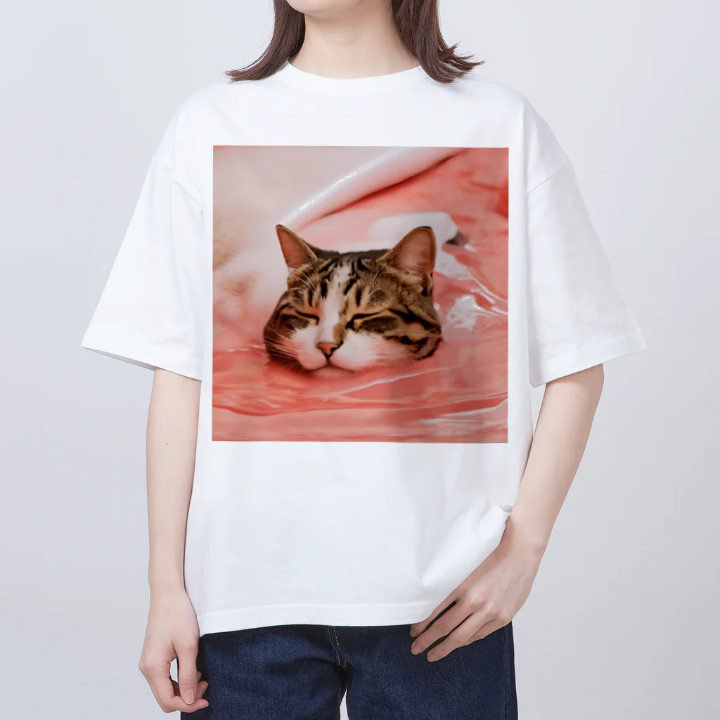 yume-neko-houseのとろける猫 オーバーサイズTシャツ