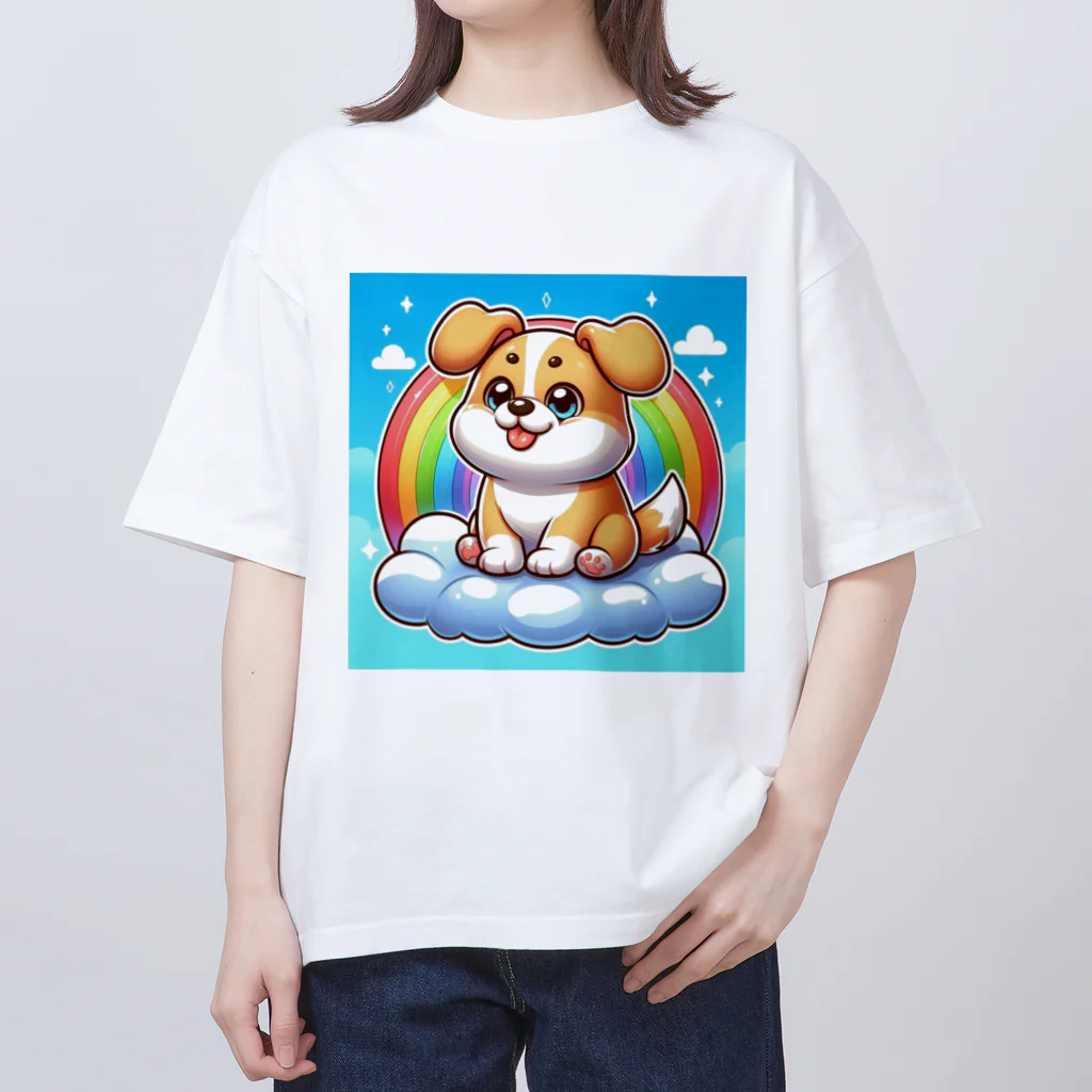 Minoyaの雲に乗った犬 オーバーサイズTシャツ