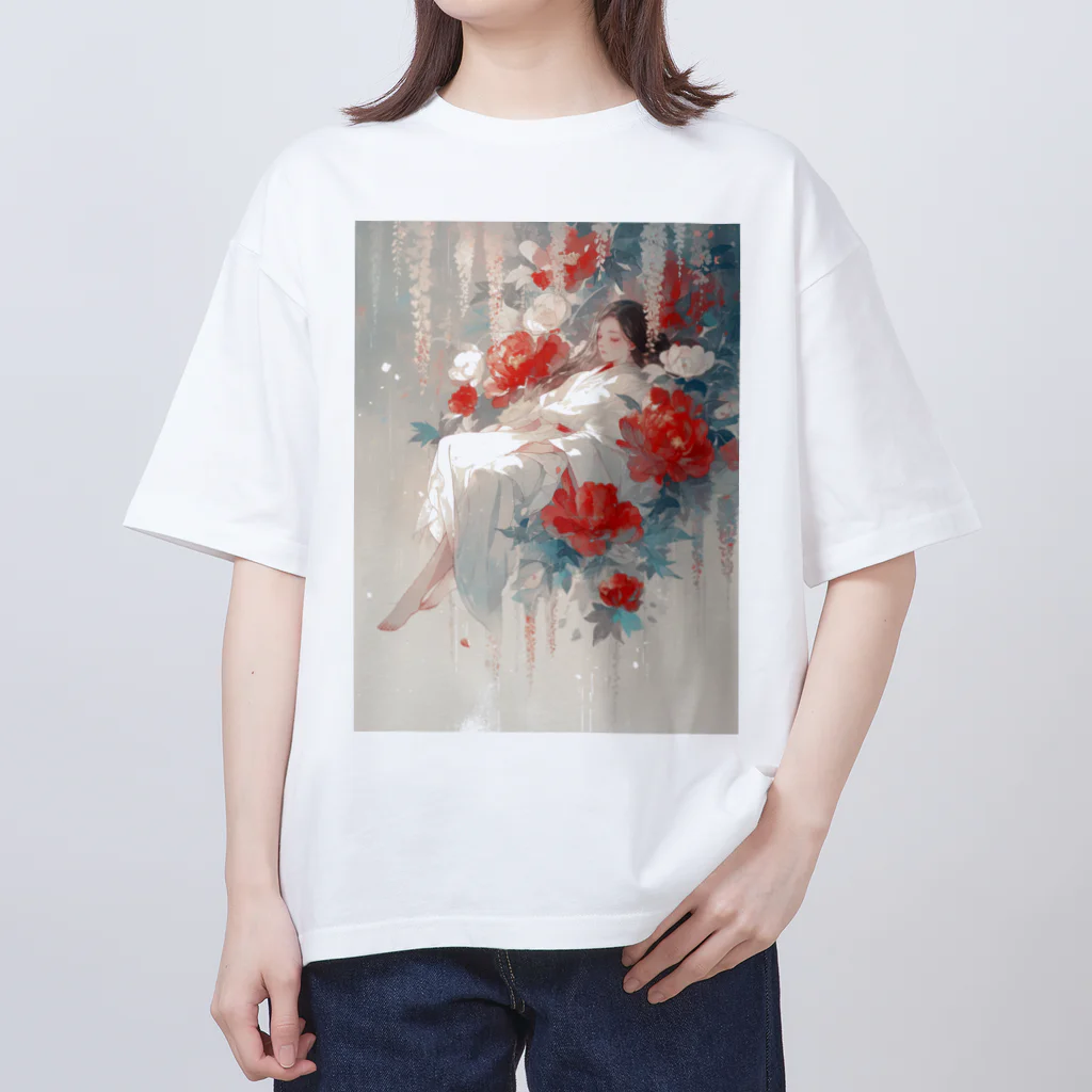 AQUAMETAVERSEの花の空間の中の美女　なでしこ1478 オーバーサイズTシャツ