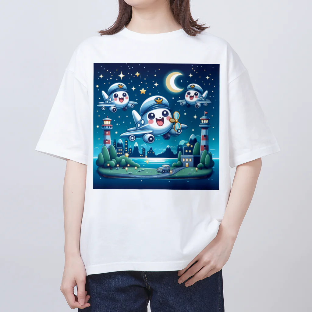 キャラクターズのキラキラ夜景飛行くん オーバーサイズTシャツ