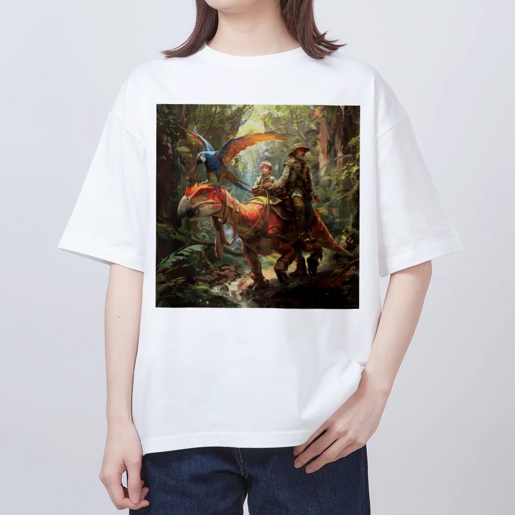 AQUAMETAVERSEの恐竜に乗ってジヤングル探険　なでしこ1478 Oversized T-Shirt