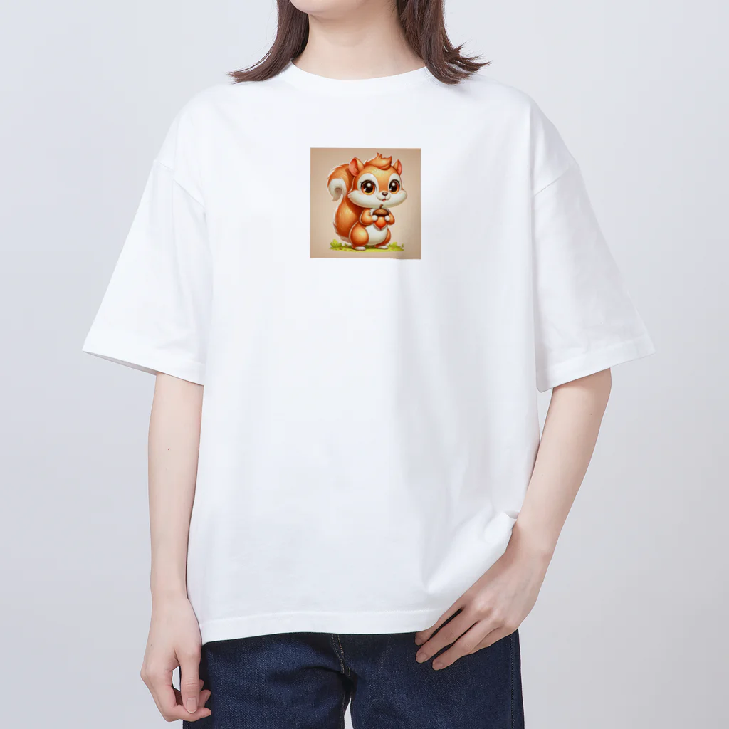 iwabousの可愛らしいリス オーバーサイズTシャツ