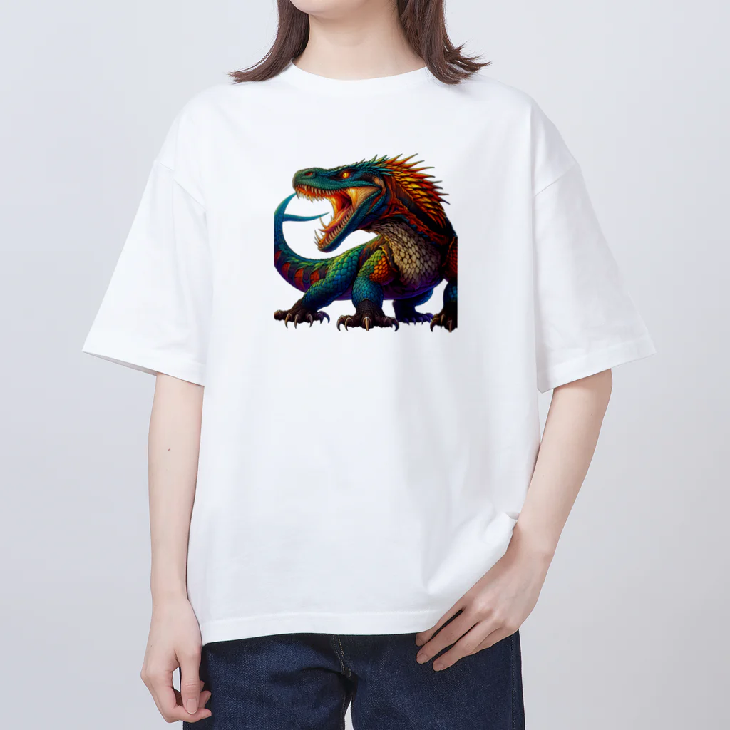 万事屋の鮮やかな色合いのコモドオオトカゲ Oversized T-Shirt