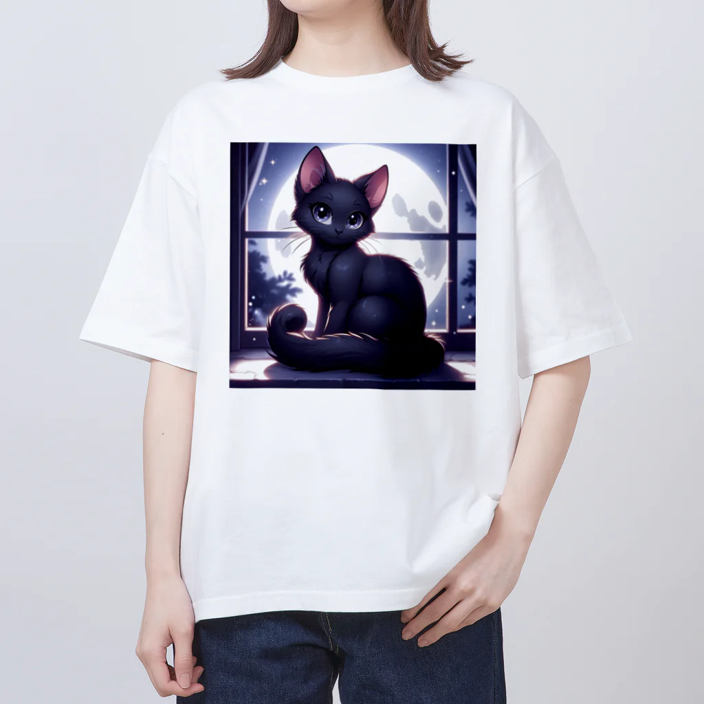 ニャンHouseの🎶君は可愛い僕の黒ネコ🎶 オーバーサイズTシャツ