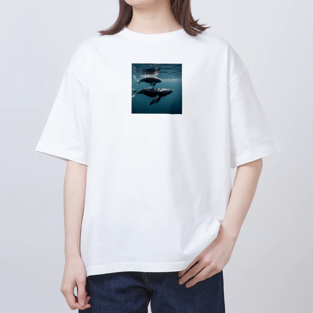 tozaki5573のクジラの親子 Oversized T-Shirt