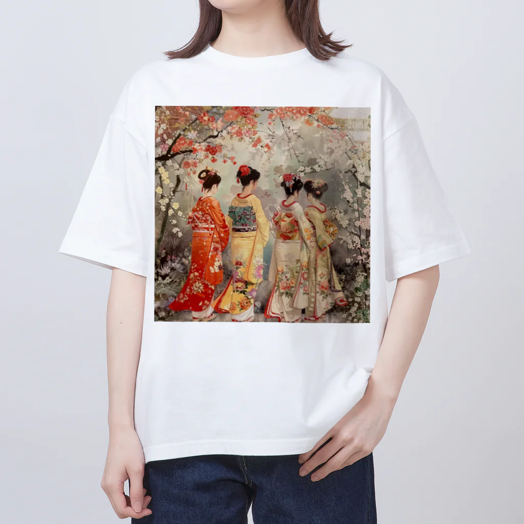 AQUAMETAVERSEの優雅な花見桜の花満開　なでしこ1478 オーバーサイズTシャツ