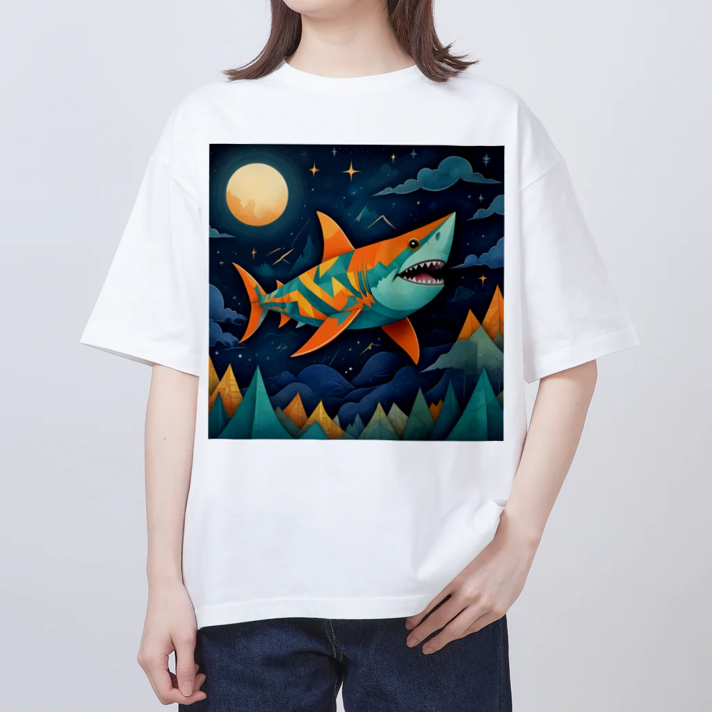 AI Fantasy Art ShopのFlying Shark Oversized T-Shirt