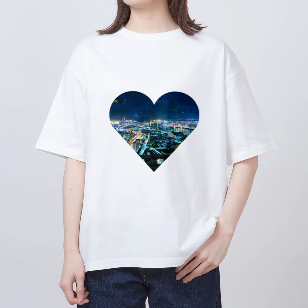 Castagna-カスターニャのnight view Oversized T-Shirt