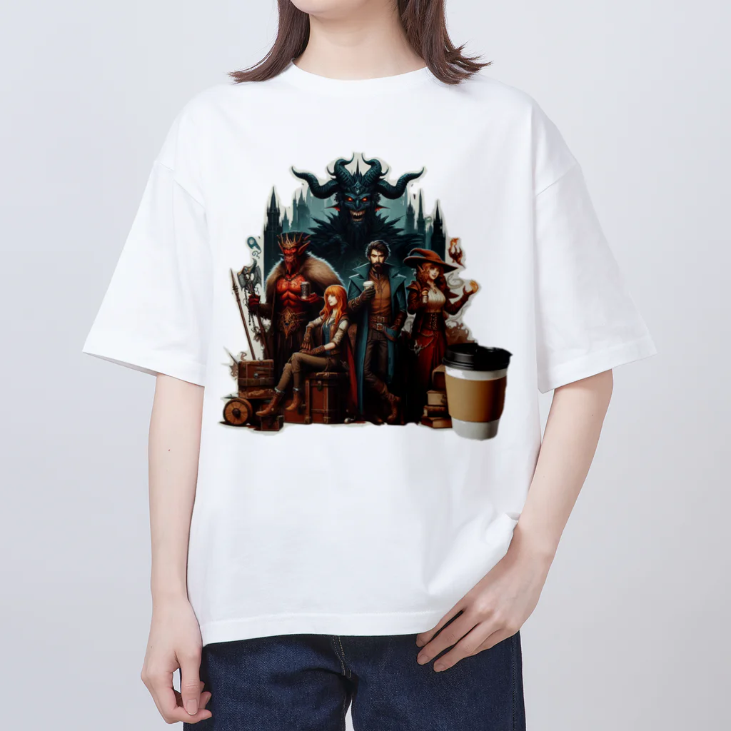 Mamechan2021の戦いの後のコーヒータイム Oversized T-Shirt