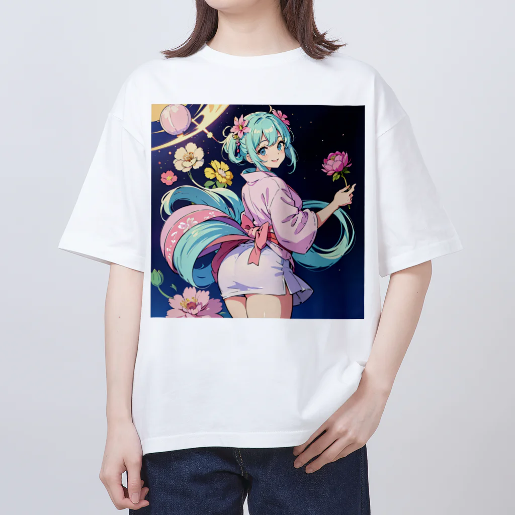 yozoraniyumeoの魔法浴衣少女 オーバーサイズTシャツ