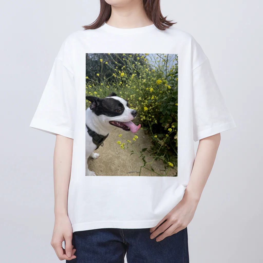 Funniestdogpuddingのおもしろ犬ハイキング オーバーサイズTシャツ