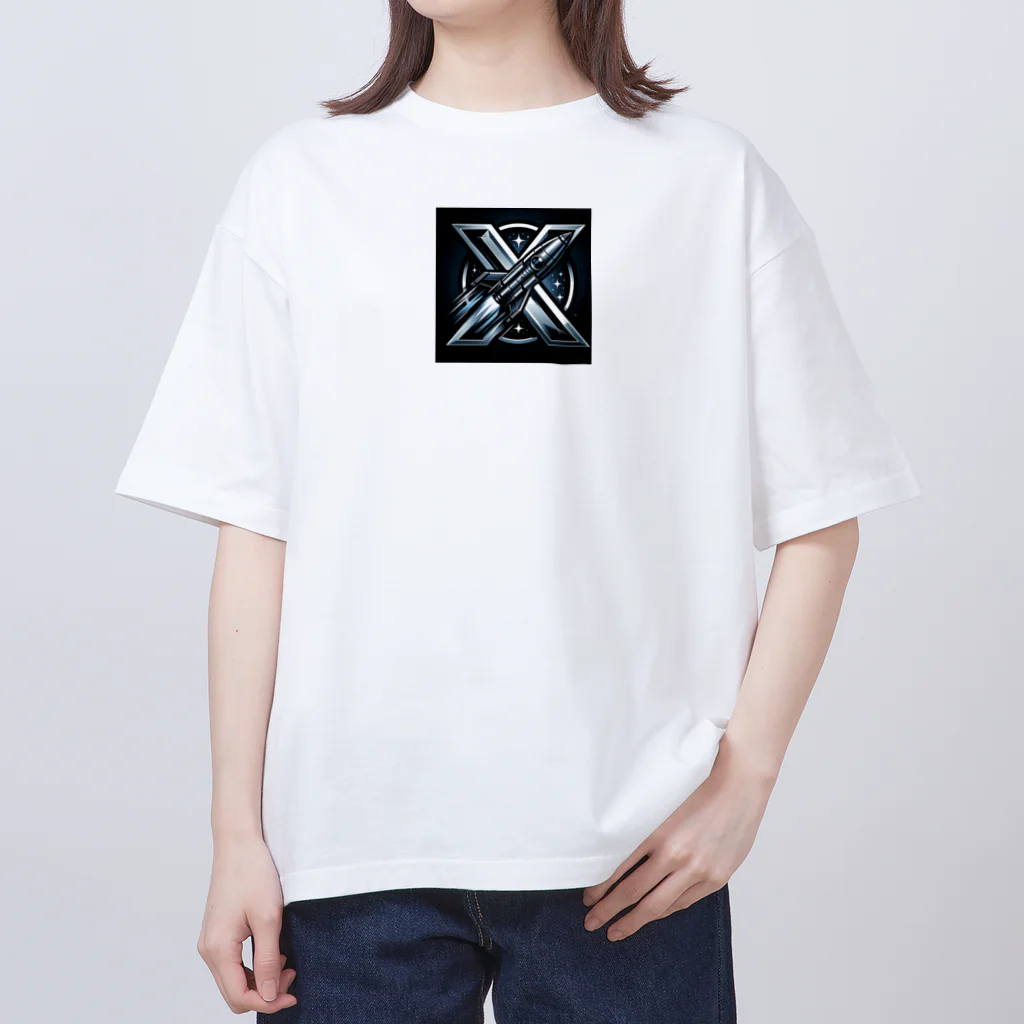亀蘭タマムシのThe "X" when it comes to rockets. オーバーサイズTシャツ