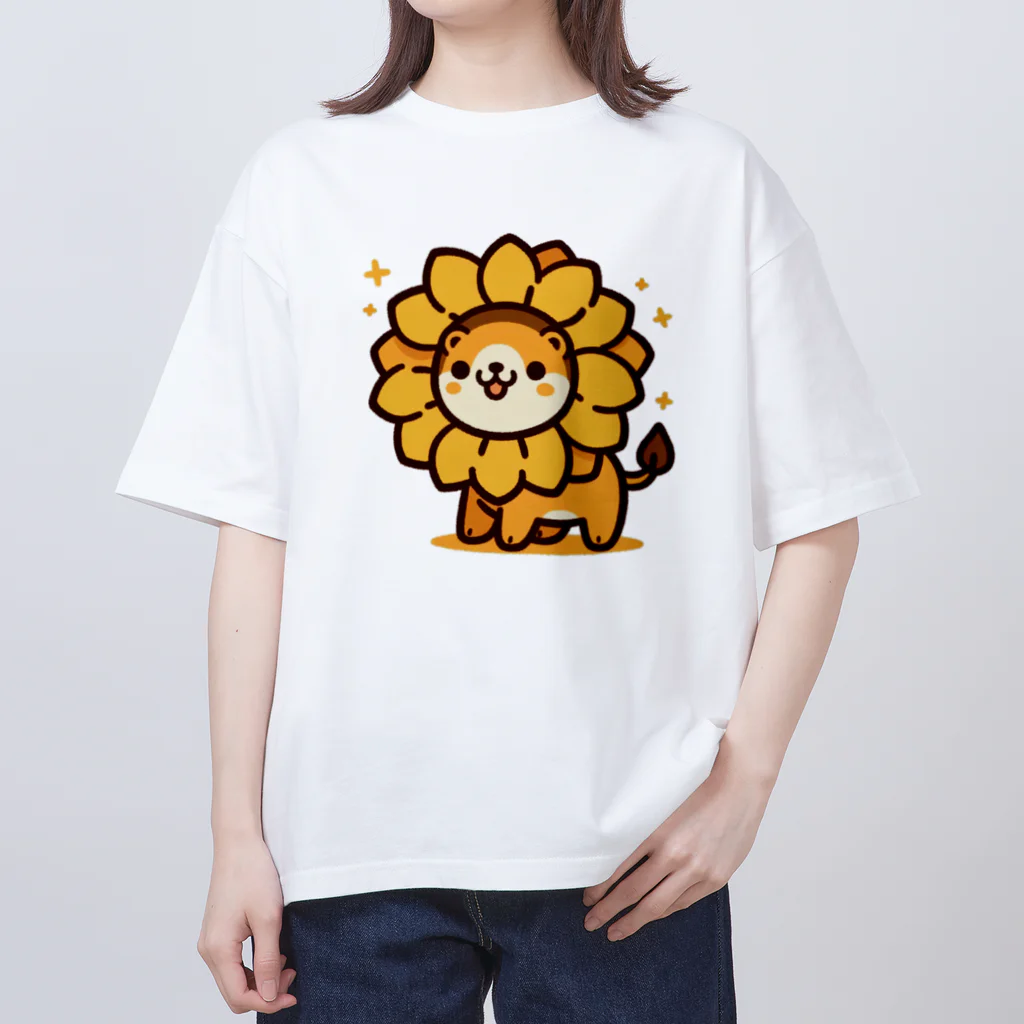 Mizのゆるハウスの向日葵になったライオン Oversized T-Shirt