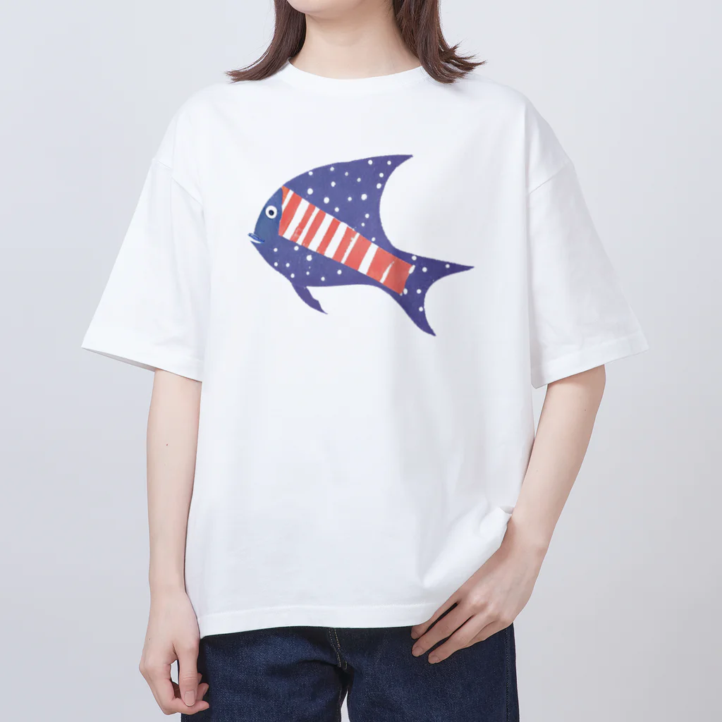 yellowgreenのドット　おさかな Oversized T-Shirt